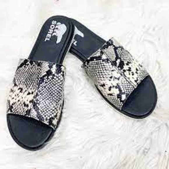 Sorel Ella™ II Leather Block Slide Women Sandal size 5 & 5.5 - Picture 2 of 3